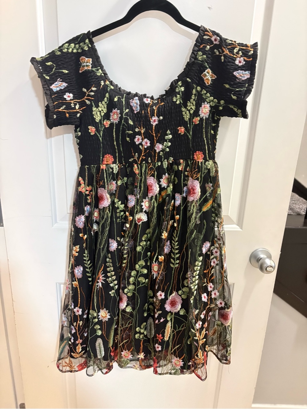 🧚 Torrid NWT Floral Embroidered Off Shoulder Mesh Dress Size 12 fairycore - Picture 5 of 9